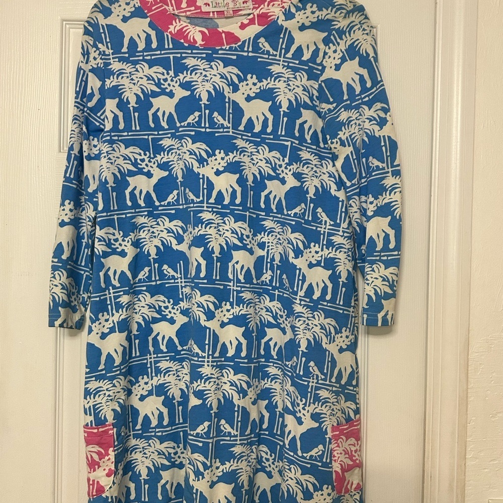 Pink, Blue and White‎ Dress